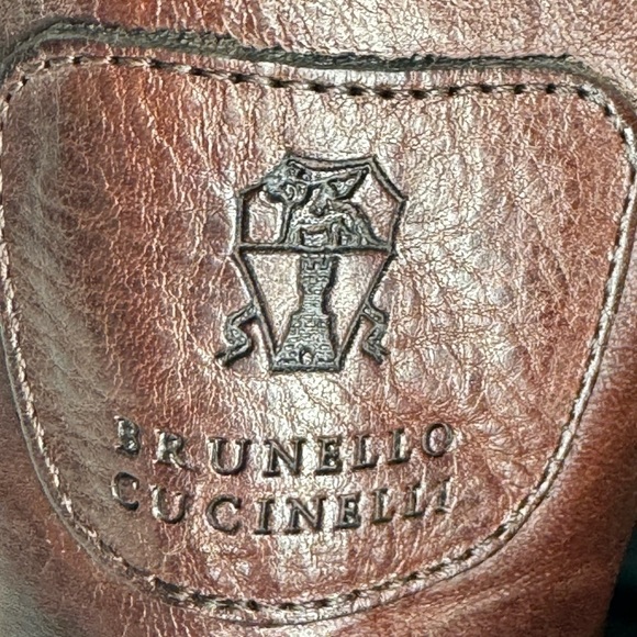 Brunello Cucinelli Monili Leather Combat Brown Boots - Refined Elegance - Picture 6 of 9